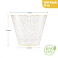 thumbnail image 3 of Vasos desechables de plástico Goodluck Gold Glitter 270 ml 100 unidades, 3 of 6