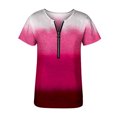 thumbnail image 4 of Puntoco Moda Mujer Casual Cremallera Manga corta Cuello en V Impreso Señoras tops Blusa Puntoco Puntoco-5120, 4 of 4