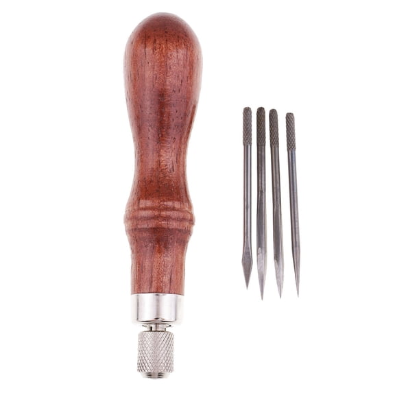 Wooden Taper Canvas Leather Sewing Awl Hand Stitcher Shoes Repair Tool