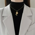 thumbnail image 3 of Collier Pendentif Tournesol pour Femmes en Laiton avec Pierre CZ, 3 of 6