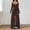 Coffee, variant on Morttic Women's Off Shoulder Halter Tie V-Neck Long Sleeve Jumpsuit – Ruched High Waist Wide Leg Casual One Piece Black,S