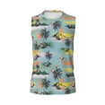 thumbnail image 6 of Lsque Hawaiian Style Print Men's Cotton Blend Sleeveless Muscle Shirts (S-3XL)- Moisture Wicking, Odor Protection, UPF 30+,Large, 6 of 8