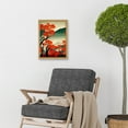 thumbnail image 2 of Modern Japanese Red Maple Trees On Hillside Artwork Framed Wall Art Print A4, 2 of 4