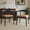 Black-Whiskey Brown, variant on Farini Mid-Century Dining Chairs Set of 2, Solid Wood Frame & Woven Leather Seats, Black
