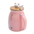 thumbnail image 6 of 1Pc Lovely Cat Ceramic Cup with Spoon and Lid Coffee Water Milk Mug for Drinkware Gift(Pink), 6 of 8