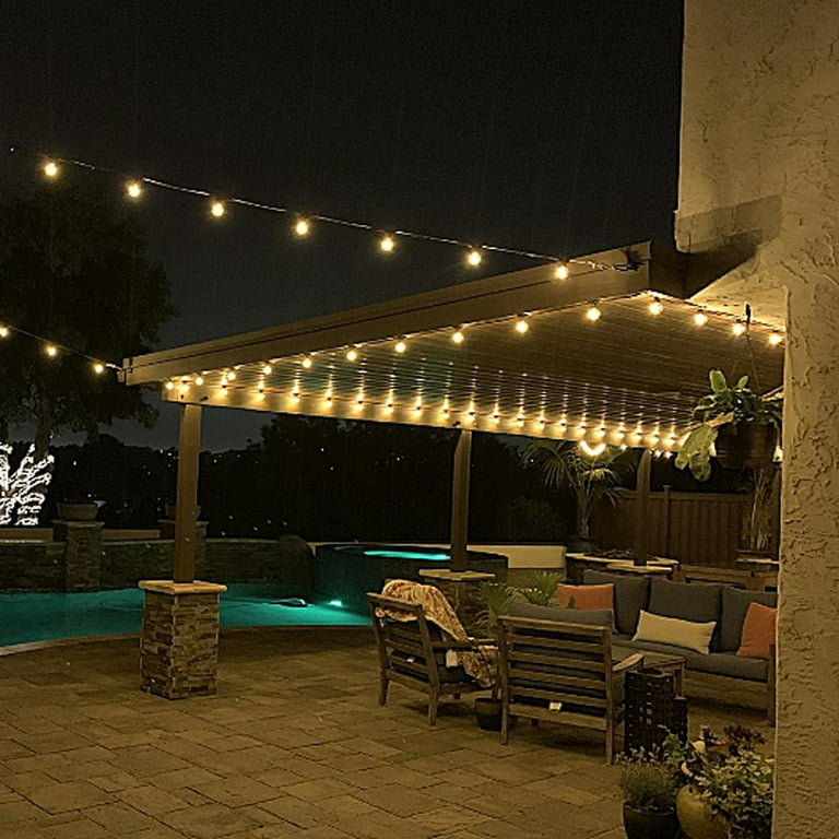 25 Foot G30 Outdoor Patio String Lights with 25 Clear Globe Bulbs