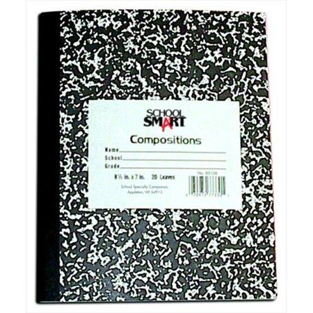 School Smart 002040 9.75 x 7.5 In. Hard Cover Marbleback Composition Book, 120 Pages