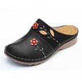 thumbnail image 3 of Kayannuo Clogs Shoes for Women, Summer Leather Slippers Comfort Work Clogs Slip on Loafers Wide Fit Mules Antil Slip Beach Shoes Flowers Wedge Sandals, 3 of 4