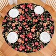 thumbnail image 2 of Round Fitted Tablecloth with Elastic Edges Fits 36"-44" Round Tables Pioneer Colorful Floral Waterproof Table Cover Washable Indoor and Outdoor for Party Kitchen Dinner Banquet Patio Picnic, 2 of 7