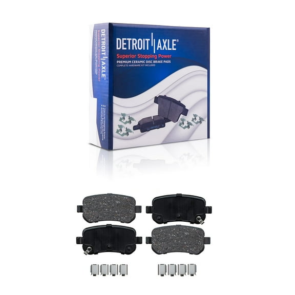 Detroit Axle - Pair (2) Rear Ceramic Brake Pads w/Hardware for 2004 2005 2006 2007 Ford Freestar/Mercury Monterey