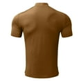 thumbnail image 4 of Hombres Manga Corta Top Alta Elasticidad Color Puro Cuello Alto Slim Fit Camiseta Interior Jersey, 4 of 6