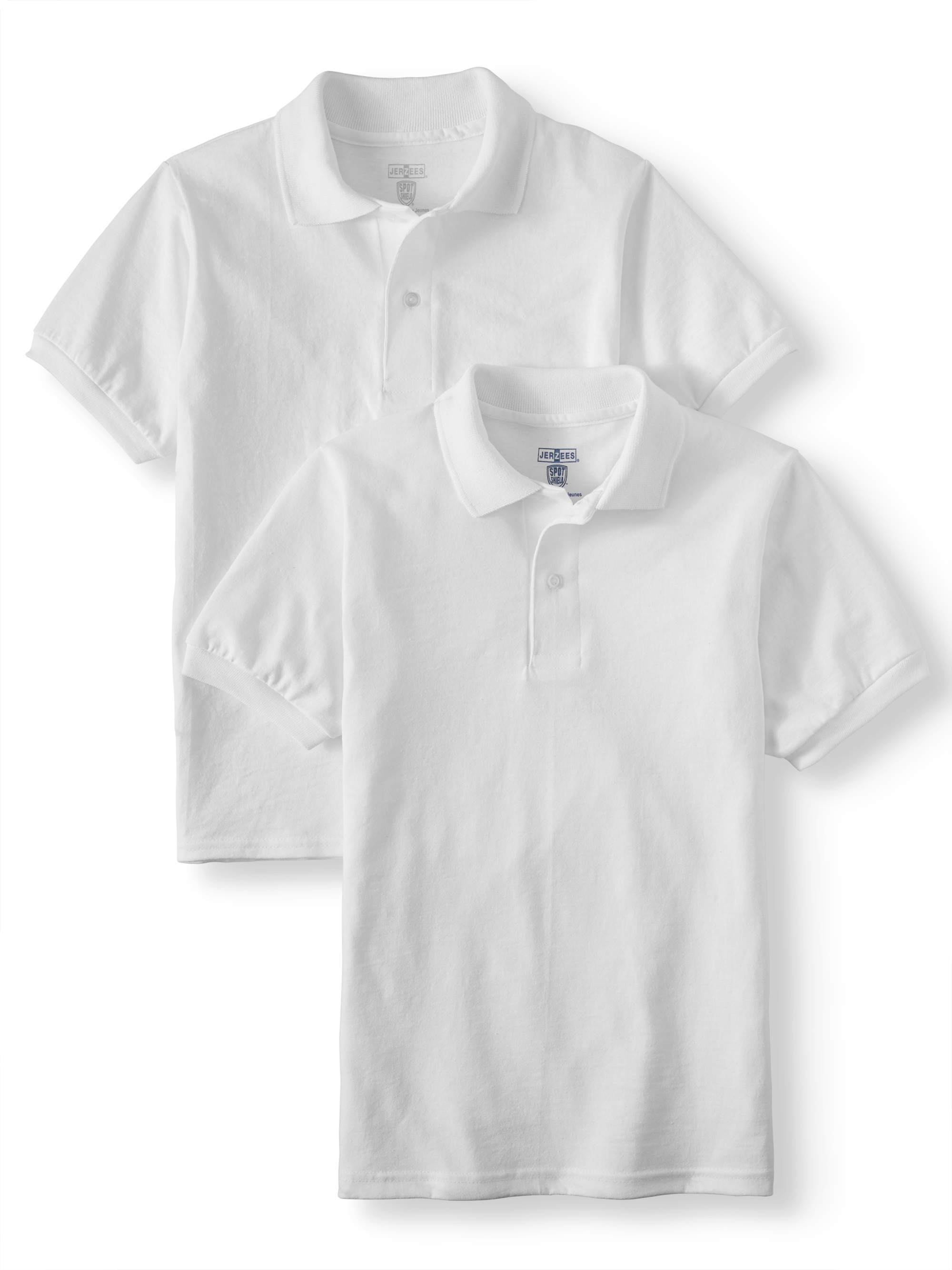Jerzees Boys SpotShield Short Sleeve Uniform Polo 2-Pack