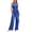 Blue, variant on Jumpsuits for Women Crew Neck Sparkly Sequin Casual Rompers Sleeveless Belted Waist Wide Leg Dressy Jumpsuits Silver M