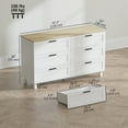 thumbnail image 3 of HOMCOM Commode à 6 Tiroirs, Commode Double pour Chambre, Blanc, 3 of 10