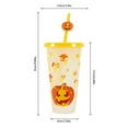 thumbnail image 3 of Pumpkin Thermochromic Water Cup Three-Piece Set,Halloween Pumpkin Color Changing Cup Set Halloween Cool Color Changing Plastic Water Cup Three Piece Set Funny Pumpkin Cover Strawes Plastic Cup, 3 of 9