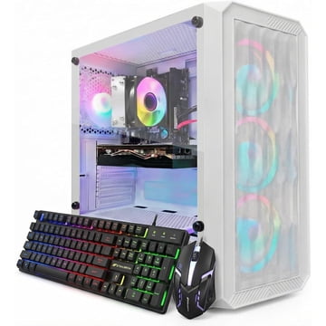 STGAubron Gaming Desktop PC, AMD Ryzen 3 3200G up to 3.6GHz, 16G DDR4, 1TB SSD, Radeon RX 580 8G, WiFi 6, BT 5.0, RGB Fan x4, Windows 11 Home