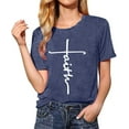 thumbnail image 2 of Faith Shirt Women Short Sleeve Crew Neck Cute Tee Graphic Shirts Tops Christian T-Shirts for Women, 2 of 5