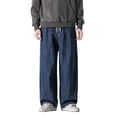 thumbnail image 1 of XDZJLR Men's Casual Pants 2025 Spring Plus Size Denim Trend Loose Wide Leg Straight Leg Pant, 1 of 3