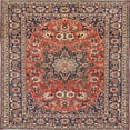 thumbnail image 1 of Ahgly Company Indoor Square Traditional Brown Red Medallion Area Rugs, 5' Square, 1 of 6