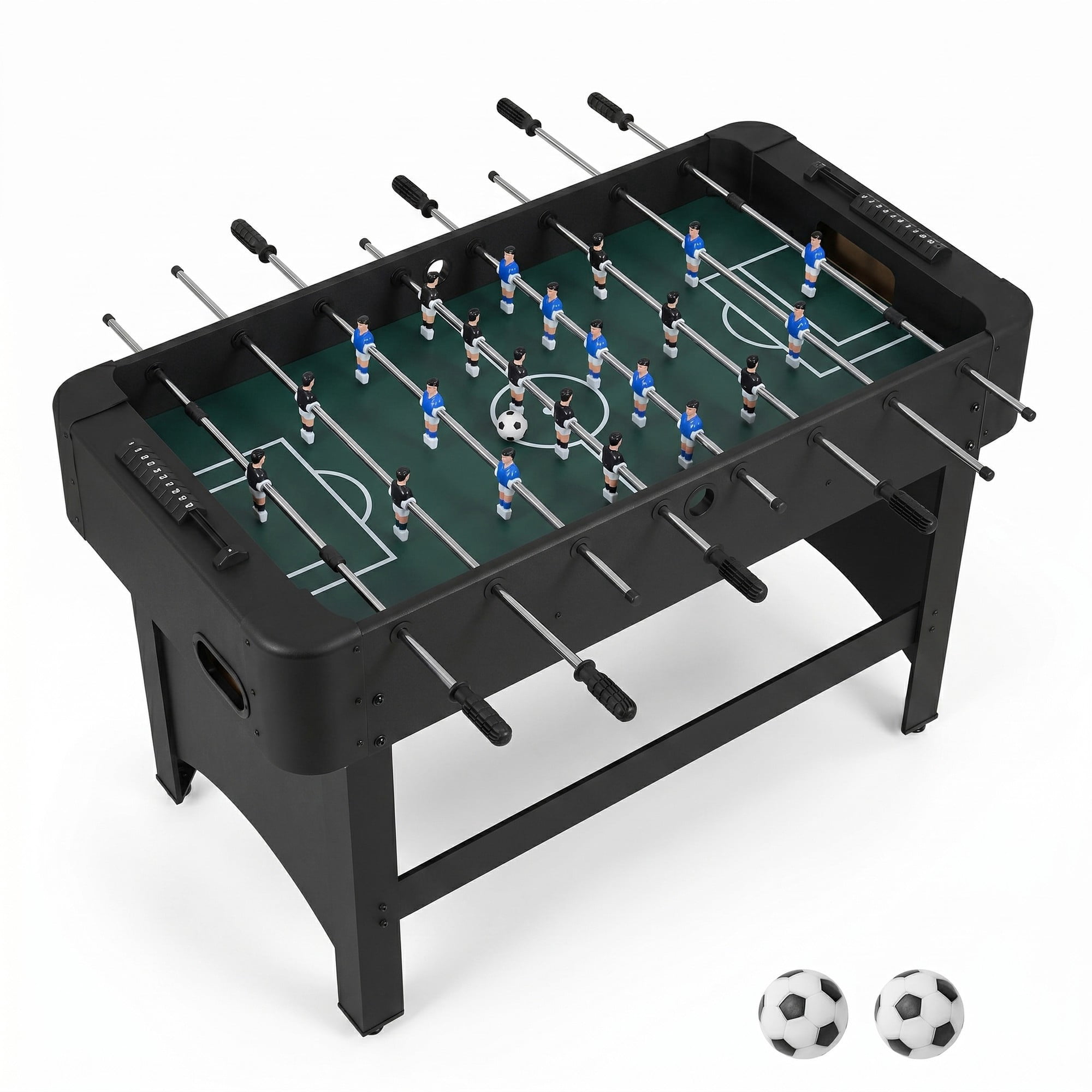 ELLEGNT Full Size Soccer Game Table - 47" Competition Size with 22 Players, 2 Balls, Slide Scorers, Black