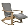 thumbnail image 3 of 3 Pieces Outdoor Rocking Chair Set, Wicker Rocking Chairs for 2 people, Adjustable Outdoor Wicker Double Rocking Chair with Coffee Table Suitable for Backyard, Garden, Poolside, Gray, 3 of 7