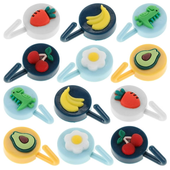 MUSEYA 12 Pcs Unique Hooks Assorted Color Wall Decoration Sundries Organizers for Home Users
