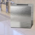 thumbnail image 3 of nu steel Metropolitan Metal Square Facial Tissue Box Cover Holder for Bathroom Vanity Countertops, Bedroom Dressers, Night Stands, Desks and Tables-Shiny/Hammered, 3 of 6