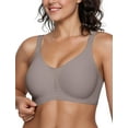 thumbnail image 3 of Qylux Wireless Bras for Women - No Underwire Push Up, Supportive Full Coverage, Seamless Crossover Bralette, Comfort Lift Everyday Bra,3XL,Grey, 3 of 9