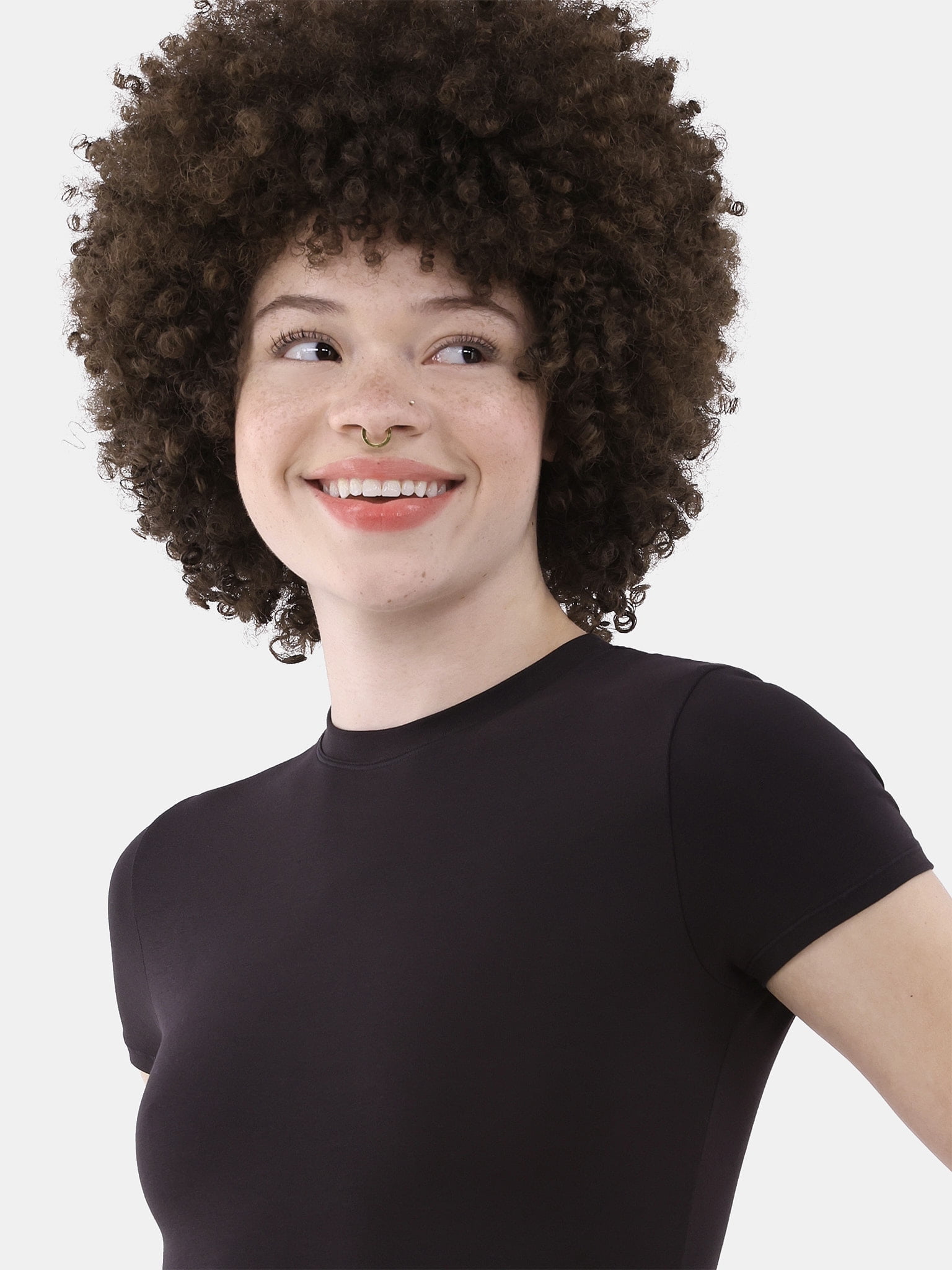 No Boundaries Cotton Stretch Jersey T-Shirt Bodysuit, Women’s XS-3XL