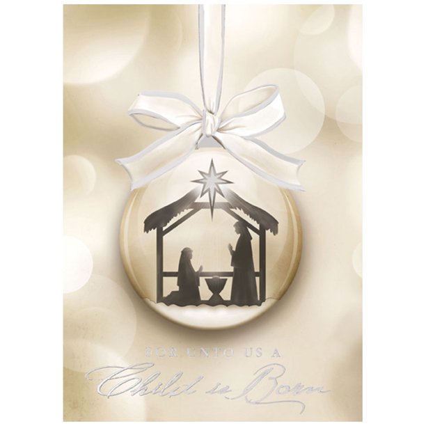 JAM Christmas Card Sets, Religious Ornament, 25/Pack
