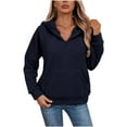 thumbnail image 4 of asjyhkr Sweatshirts for Women Polar Fleece Zipper Hooded Long Sleeve Hoodies Solid Color Casual Workout Gym Running Tops with Pockets, 4 of 8