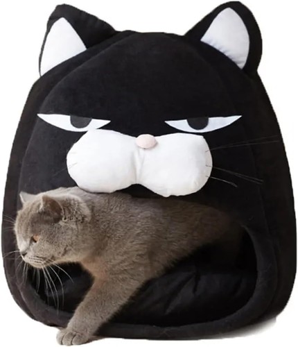 Colourtree Cartoon Cat Bed House Winter Warm Fleece Washable Soft Dog Nest Cat Cave Tent for Sleeping Waterproof Pets Sleep Bags Supplies