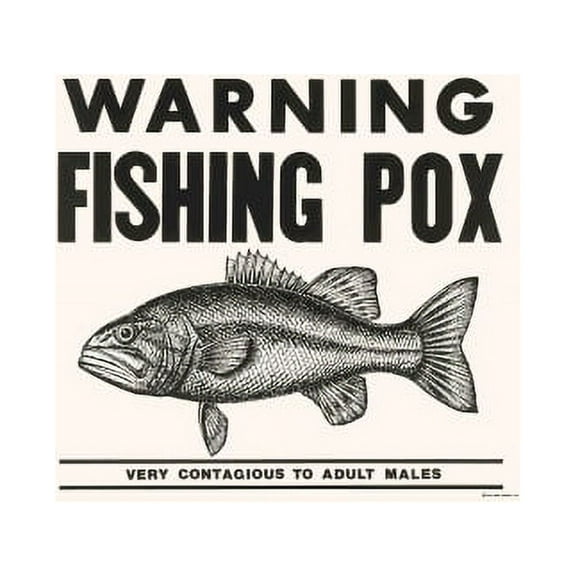 Warning Fishing Pox Porcelain Refrigerator Magnet