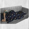 thumbnail image 6 of Alien Soft Flannel Fleece Throw Blanket, Composition of Stars Rockets Planets in Soft Tones, Cozy Plush for Indoor and Outdoor Use, 50" x 70", Multicolor, by Ambesonne, 6 of 6