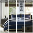 thumbnail image 5 of Home Essence Teen Cody Navy/Khaki Stripe 4 Piece Duvet Cover Set, Full/Queen, 5 of 14