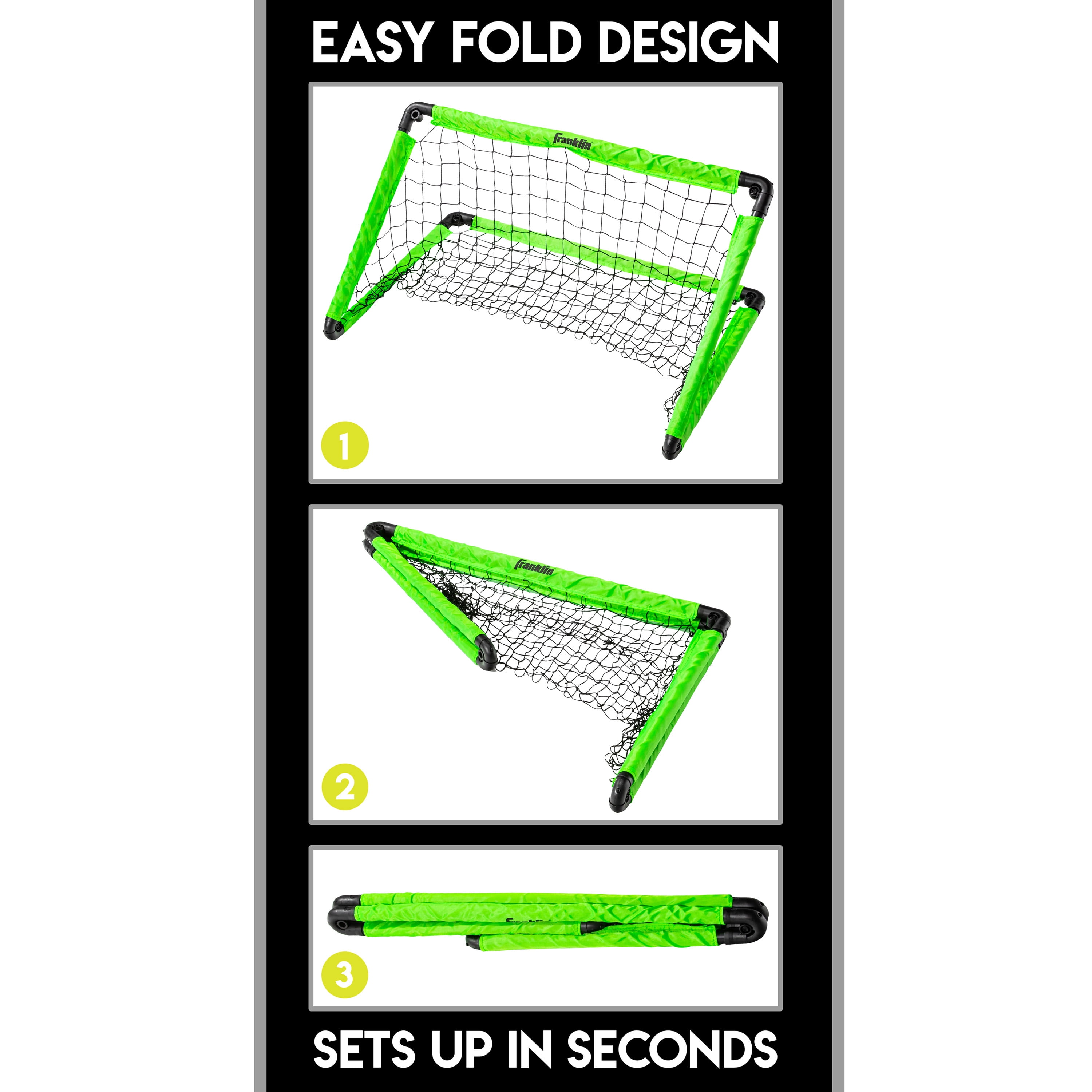 Franklin Sports Kids Mini Soccer Goal Set with Youth Ball + Pump - Green - Mini Soccer Goal