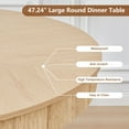 thumbnail image 4 of Wirrytor Round Dining Table with Drawers, Round Tabletop & Curved Trestle Legs Natural, Place Dining Table, Bistro, 4 of 7