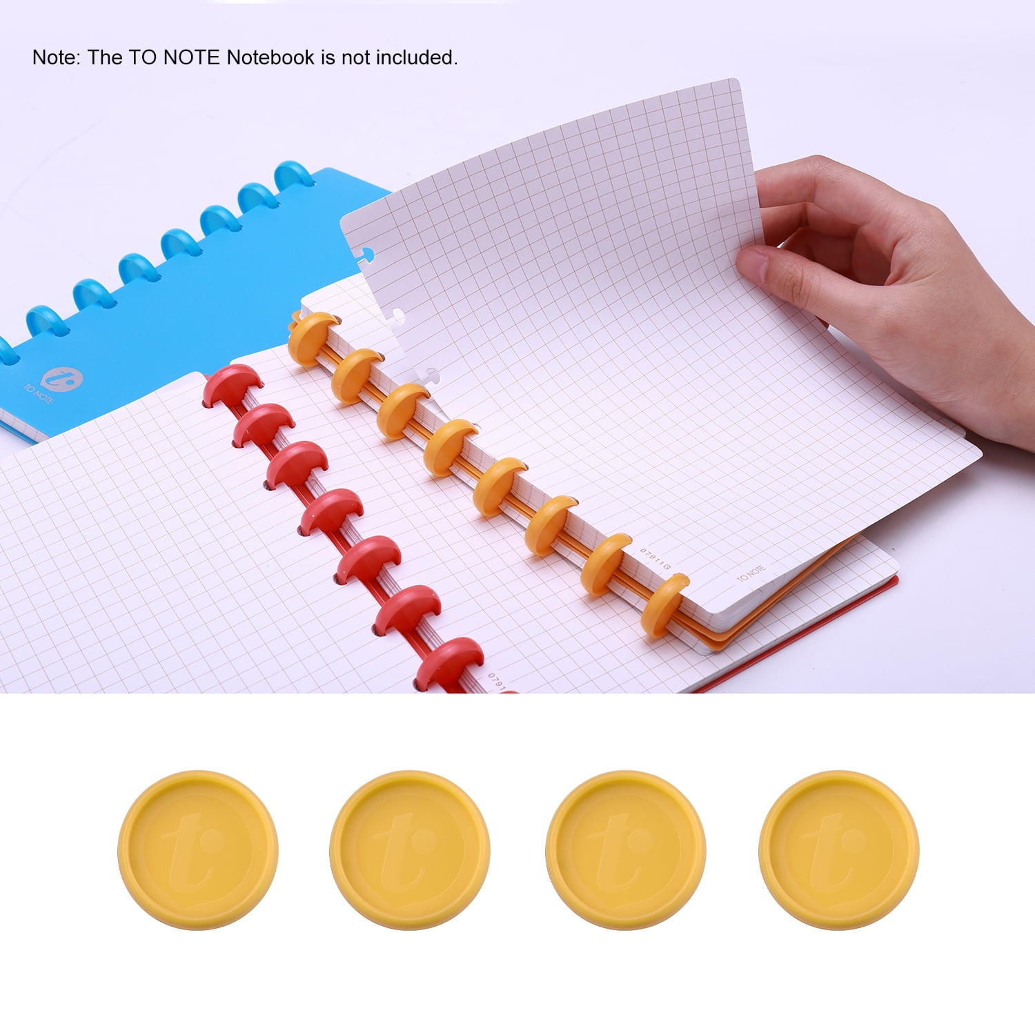 Plastic Round Binding Ring Buckle Notebook DIY Accessory for 50-100 Sheets