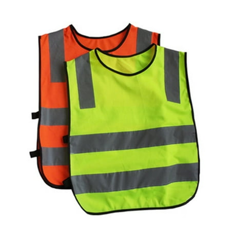 

Anvazise Kids Safety Vest High Visability Jacket for School Children Sanitation Worker Orange red