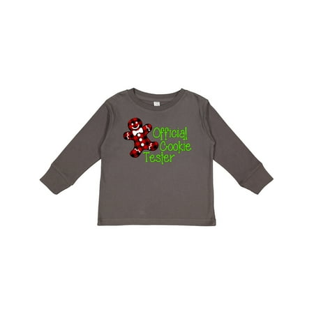 

Inktastic Official Cookie Tester Red Plaid Gingerbread Man with Bow Ti Gift Toddler Boy or Toddler Girl Long Sleeve T-Shirt