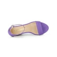 thumbnail image 4 of BLISSFUL STEP Chaussures pour Femmes en Faux Suède à Talon Épais Haut Plateforme à Bride à la Cheville Sandales à Bout Ouvert Violet 10, 4 of 7