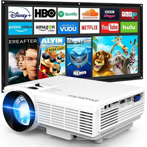 Proyector PURSHE Mini portátil Full HD 1080P 7500 lúmenes