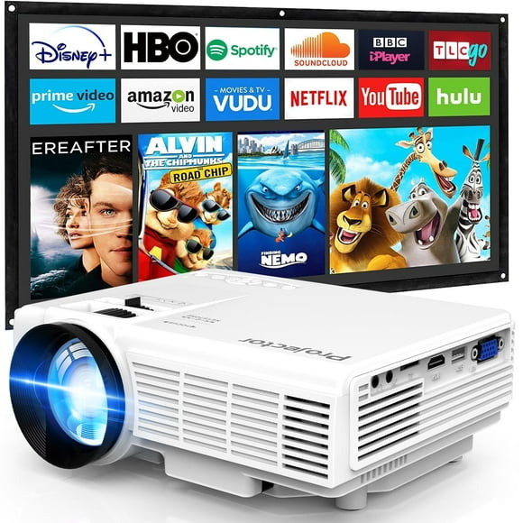 Proyector PURSHE Mini portátil Full HD 1080P 7500 lúmenes