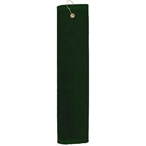 Premium Velour Golf Towel with Tri-fold Hook & Grommet Placement-Hunter