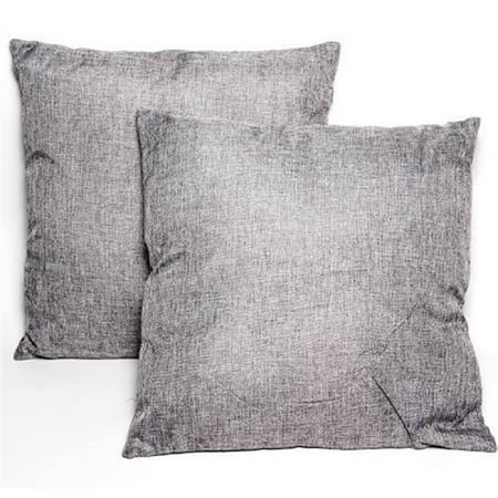 Innova Imports 4897056743205 Square Throw Pillows, Gray - Pack of 2