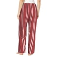 thumbnail image 3 of Uemuo Stripes Red White Pattern Women's Wide Leg Palazzo Lounge Pants with Pockets Light Weight Loose Comfy Casual Pajama Pants-Small, 3 of 9