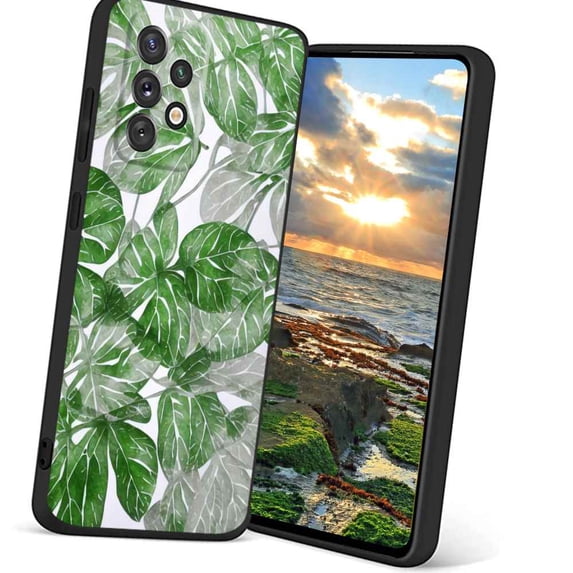 Compatible with Samsung Galaxy A72 5G Phone Case, Leaves-174 Case Men Women, Flexible Silicone Shockproof Case for Samsung Galaxy A72 5G