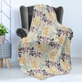 thumbnail image 4 of Butterfly Soft Flannel Fleece Throw Blanket, Pastel Colored Spring Time Inspired Pattern Butterfly Silhouettes and Blossoms, Cozy Plush for Indoor and Outdoor Use, 60" x 80", Multicolor, by Ambesonne, 4 of 5
