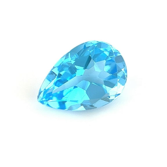 Certified Natural 1.75 Carat Swiss Blue Topaz Pear Shape Brilliant Cut 9x6 mm Loose Gemstone December Birthstone