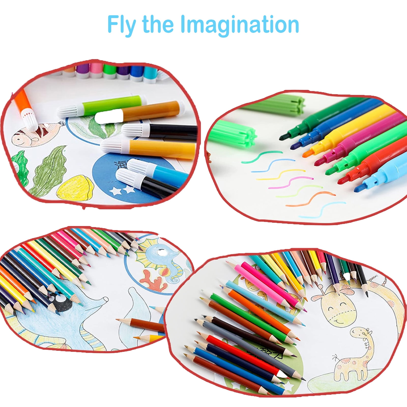 Kids Art Supplies Kit, Painting and Drawing Set for Ages 3 to 12, Ideal for Young Artists School Projects, Birthday Christmas GIft for Boys Girls 3 4 5 6-10 Years